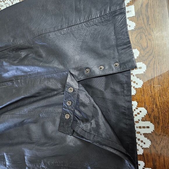 Anchor blue 100% leather skirt - Picture 5 of 11